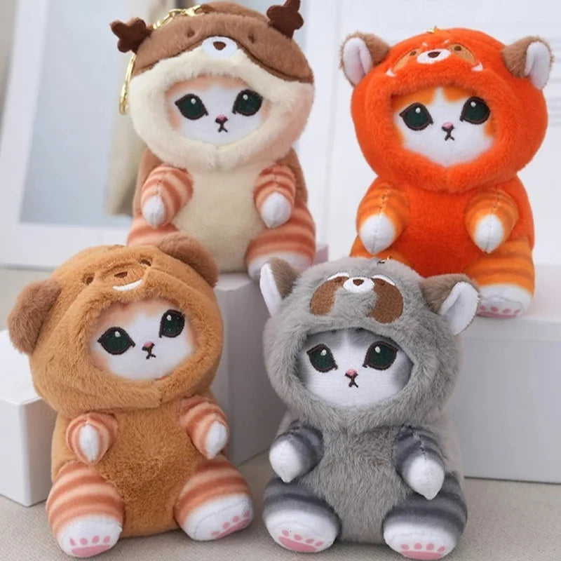 12cm Anime Mofusand Plush Keychain Pendant Bag Pendant Cartoon Cute Little Raccoon Squirrel Panda Plush Doll Sofa Ornaments Gift